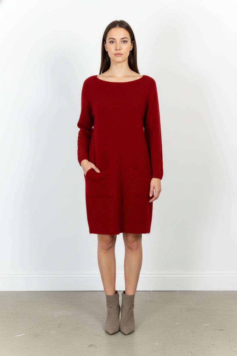 Robe Pull Bordeaux - Taille M/38 de la marque La Fée Maraboutée | PARAD104375 - Vendu par Paradigme - Image 1