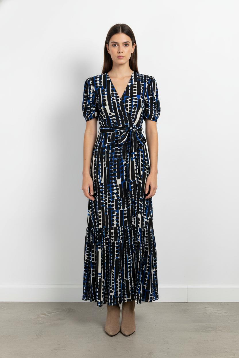Robe Longue Noire et Bleue - Taille L/40 de la marque La Fée Maraboutée | PARAD104379 - Vendu par Paradigme - Image 1
