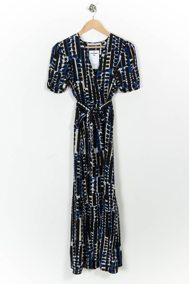 Robe Longue Noire et Bleue - Taille L/40 de la marque La Fée Maraboutée | PARAD104379 - Vendu par Paradigme - Image 2