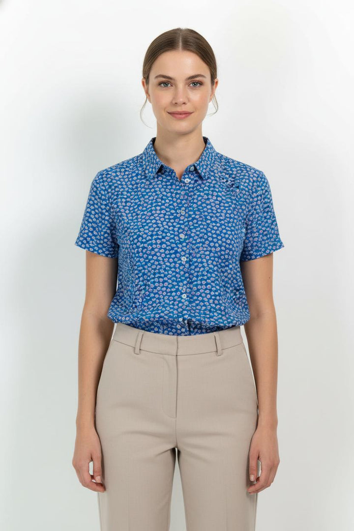 Chemisette Bleu et Rose - Taille L/40 de la marque Caroll | PARAD104380 - Vendu par Paradigme - Image 1
