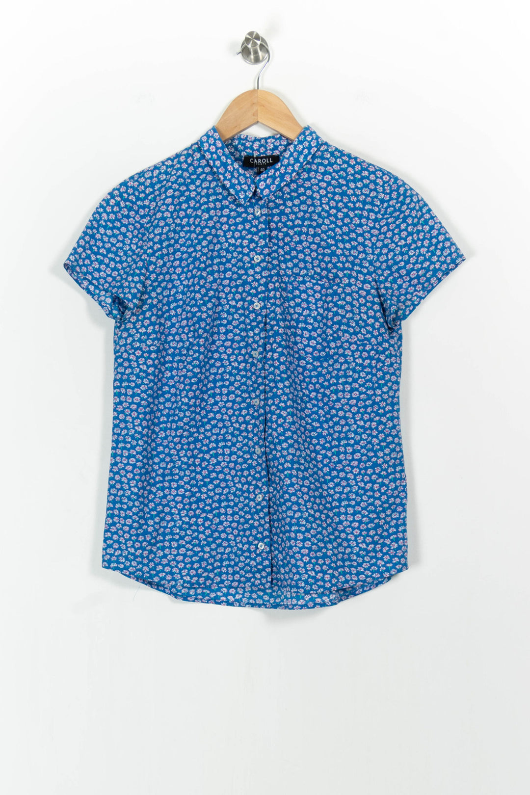 Chemisette Bleu et Rose - Taille L/40 de la marque Caroll | PARAD104380 - Vendu par Paradigme - Image 2
