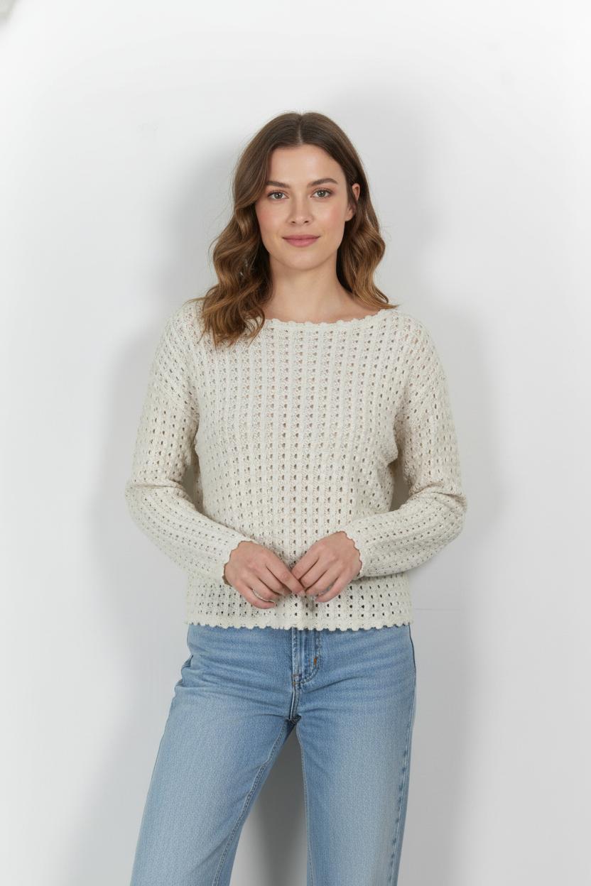 Pull Beige - Taille S/36 de la marque La Fée Maraboutée | PARAD104395 - Vendu par Paradigme - Image 1