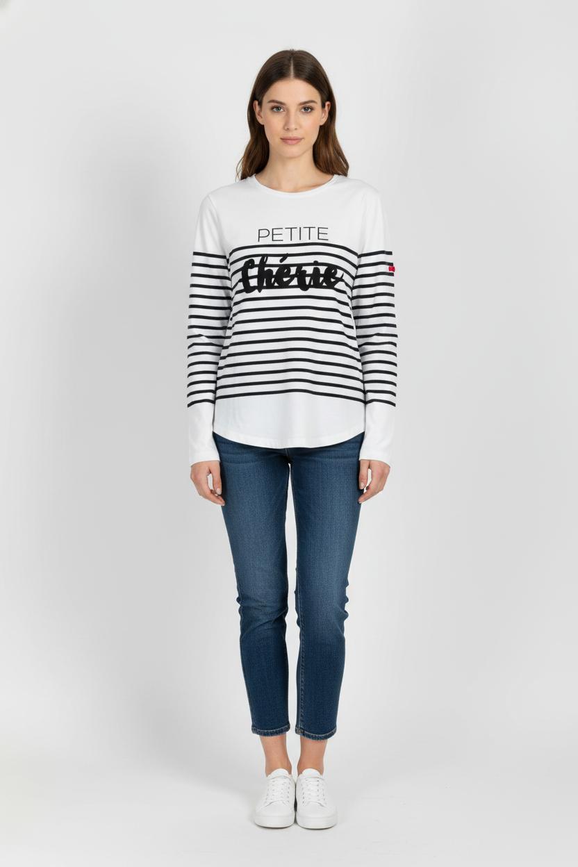 Marinière Blanche et Noire - Taille S/36 de la marque Claudie Pierlot | PARAD104396 - Vendu par Paradigme - Image 1