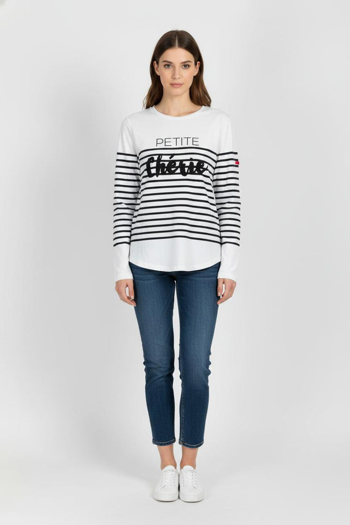 Marinière Blanche et Noire - Taille S/36 de la marque Claudie Pierlot | PARAD104396 - Vendu par Paradigme - Image 1