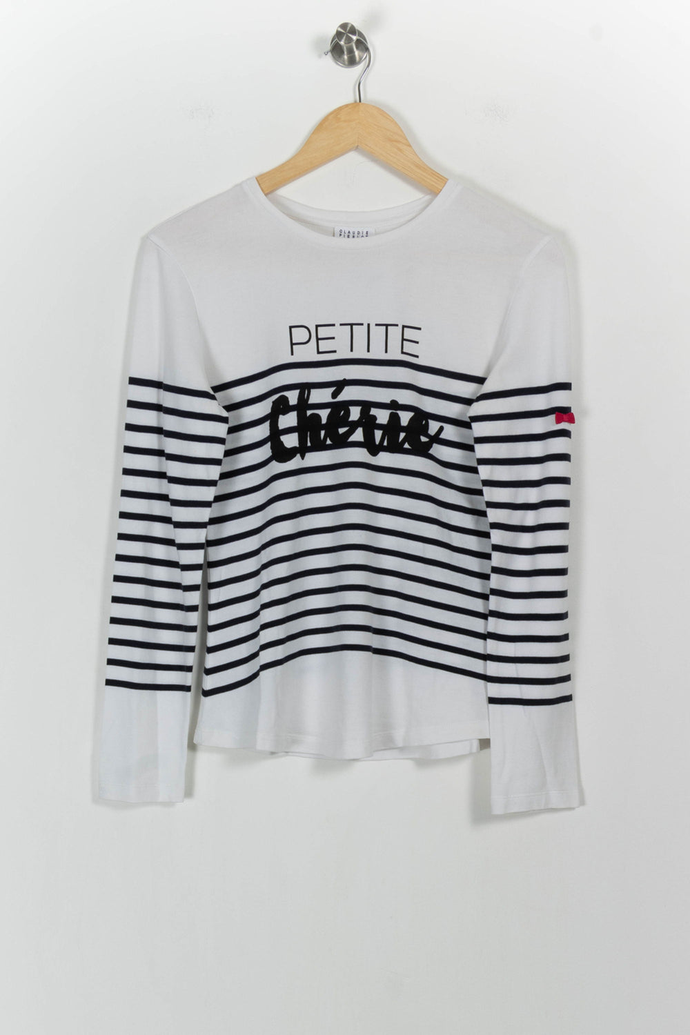 Marinière Blanche et Noire - Taille S/36 de la marque Claudie Pierlot | PARAD104396 - Vendu par Paradigme - Image 2