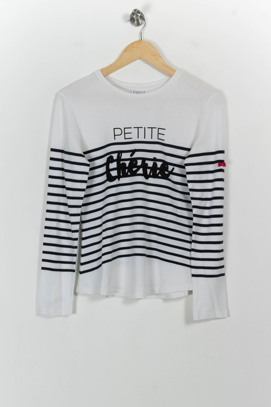 Marinière Blanche et Noire - Taille S/36 de la marque Claudie Pierlot | PARAD104396 - Vendu par Paradigme - Image 2
