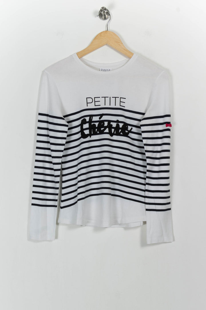 Marinière Blanche et Noire - Taille S/36 de la marque Claudie Pierlot | PARAD104396 - Vendu par Paradigme - Image 2