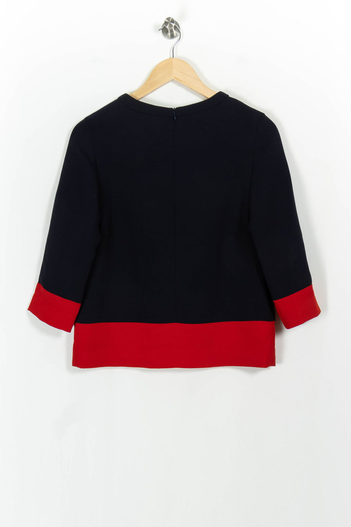 Blouse Bleu Marine et Rouge - Taille S/36 de la marque Claudie Pierlot | PARAD104400 - Vendu par Paradigme - Image 4