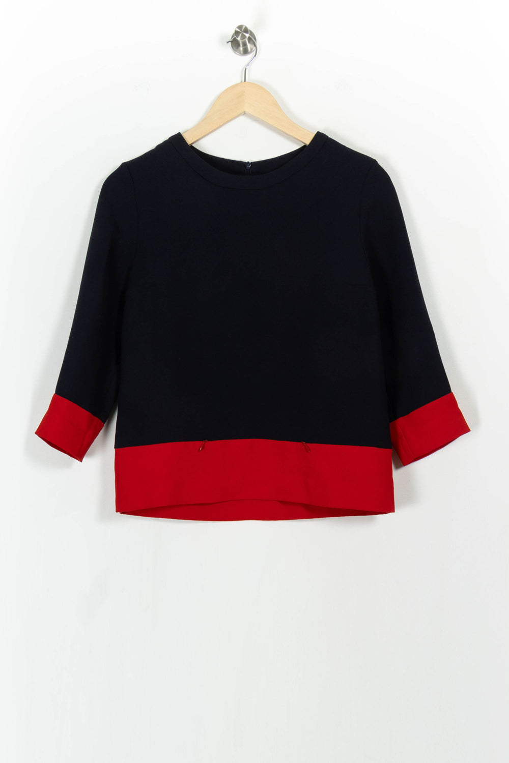 Blouse Bleu Marine et Rouge - Taille S/36 de la marque Claudie Pierlot | PARAD104400 - Vendu par Paradigme - Image 2