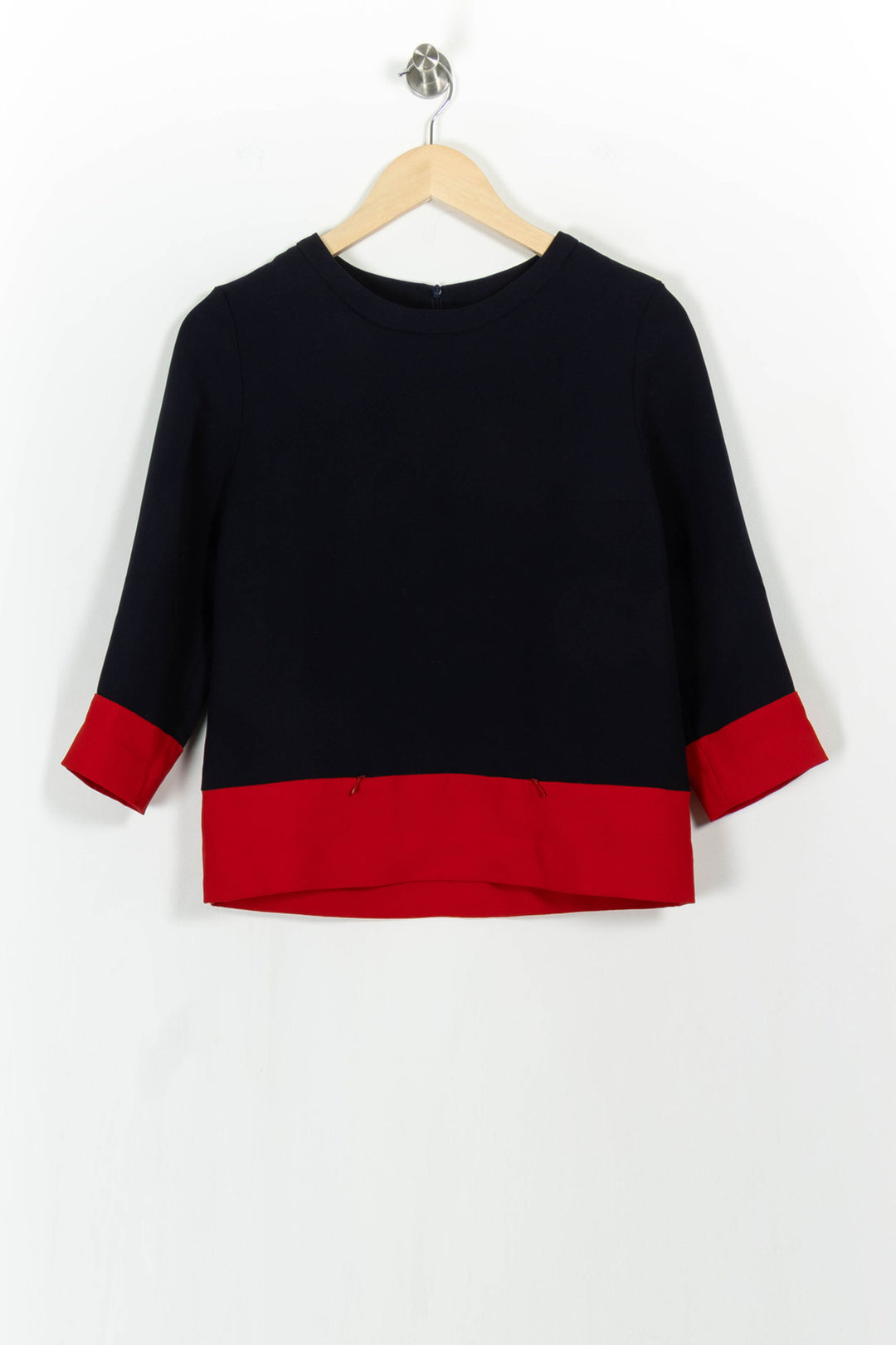 Blouse Bleu Marine et Rouge - Taille S/36 de la marque Claudie Pierlot | PARAD104400 - Vendu par Paradigme - Image 2