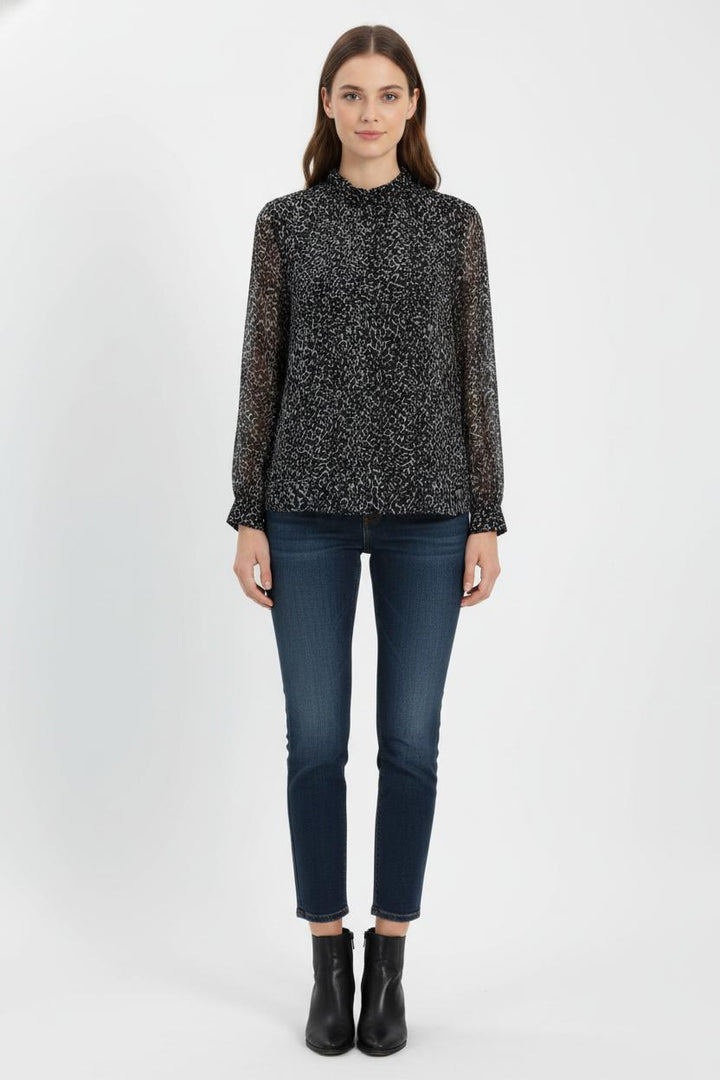 Chemise Noire et Blanche - Taille L/40 de la marque IKKS | PARAD104401 - Vendu par Paradigme - Image 1
