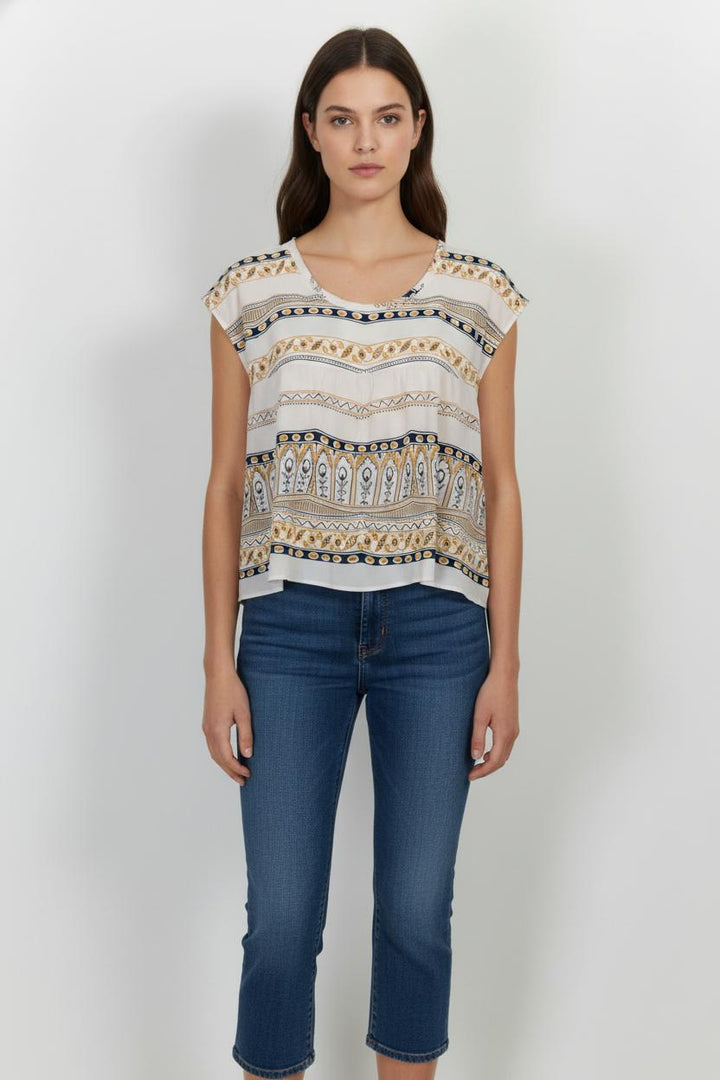Blouse Blanc et Jaune - Taille L/40 de la marque Pablo | PARAD104407 - Vendu par Paradigme - Image 1