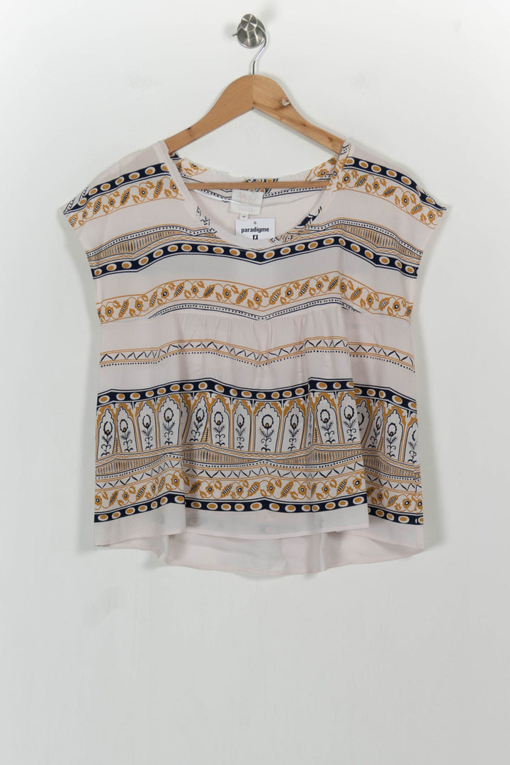 Blouse Blanc et Jaune - Taille L/40 de la marque Pablo | PARAD104407 - Vendu par Paradigme - Image 2