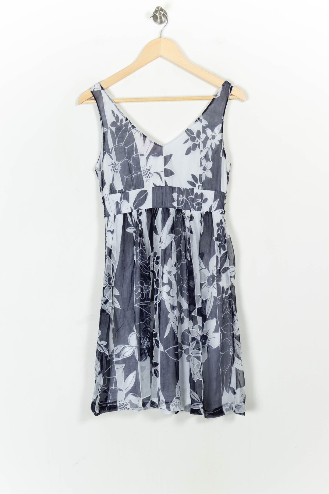 Robe Fleurie Noire et Blanche - Taille S/36 de la marque Derhy | PARAD104423 - Vendu par Paradigme - Image 4