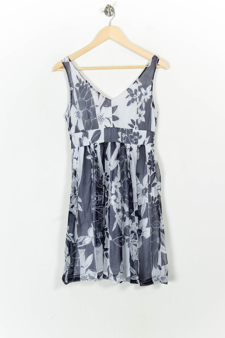 Robe Fleurie Noire et Blanche - Taille S/36 de la marque Derhy | PARAD104423 - Vendu par Paradigme - Image 4