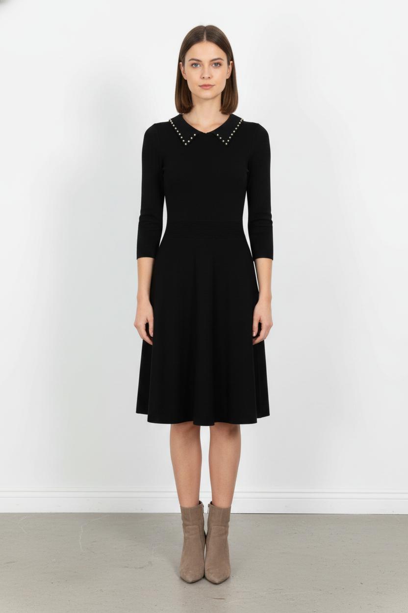 Robe Patineuse Noire - Taille S/36 de la marque Sandro | PARAD104429 - Vendu par Paradigme - Image 1