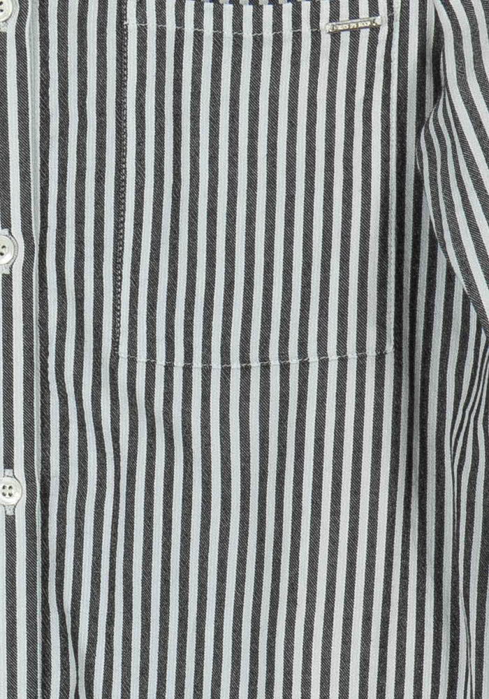 Robe Chemise Grise et Blanche - Taille M/38 de la marque IKKS | PARAD104443 - Vendu par Paradigme - Image 3