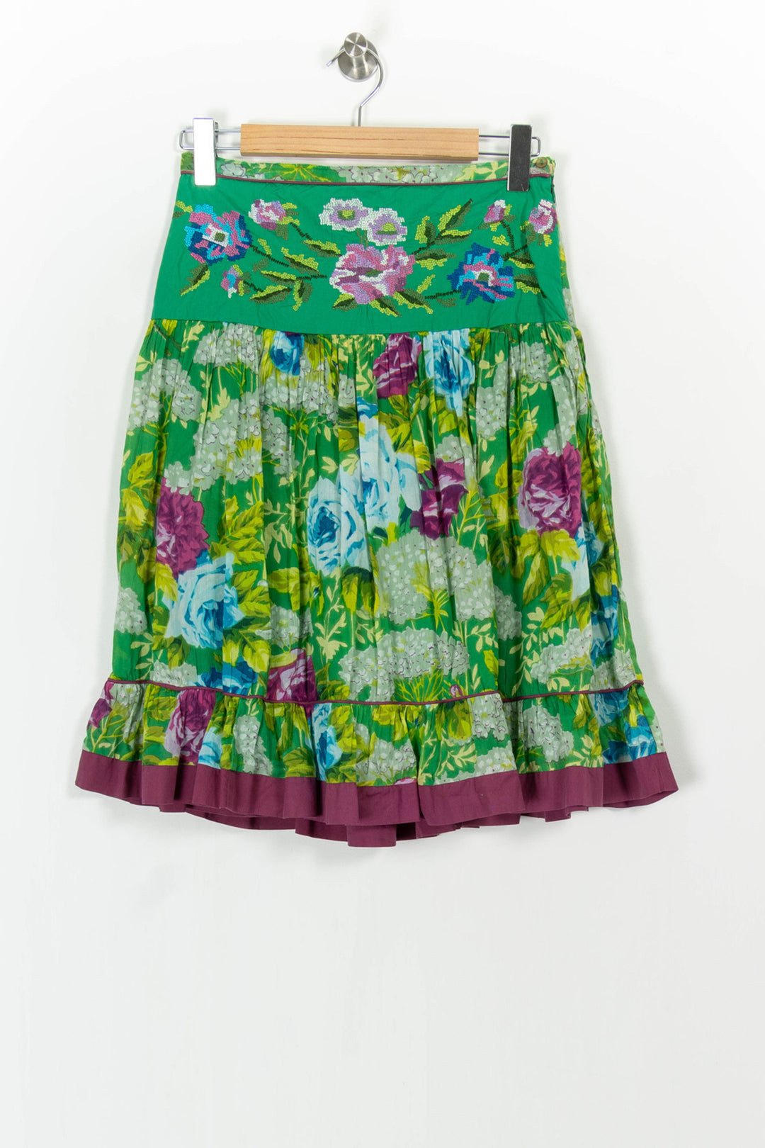 Jupe Midi Verte et Violette - Taille S/36 de la marque Derhy | PARAD104449 - Vendu par Paradigme - Image 2