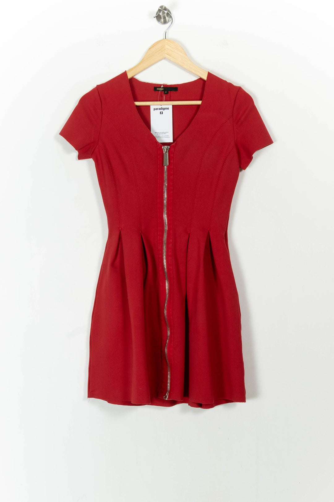 Robe Courte Rouge - Taille M/38 de la marque Maje | PARAD104451 - Vendu par Paradigme - Image 2