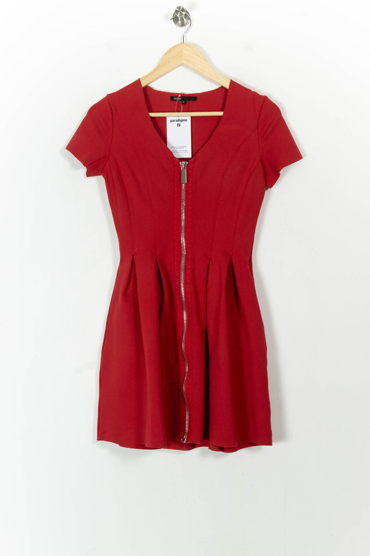 Robe Courte Rouge - Taille M/38 de la marque Maje | PARAD104451 - Vendu par Paradigme - Image 2