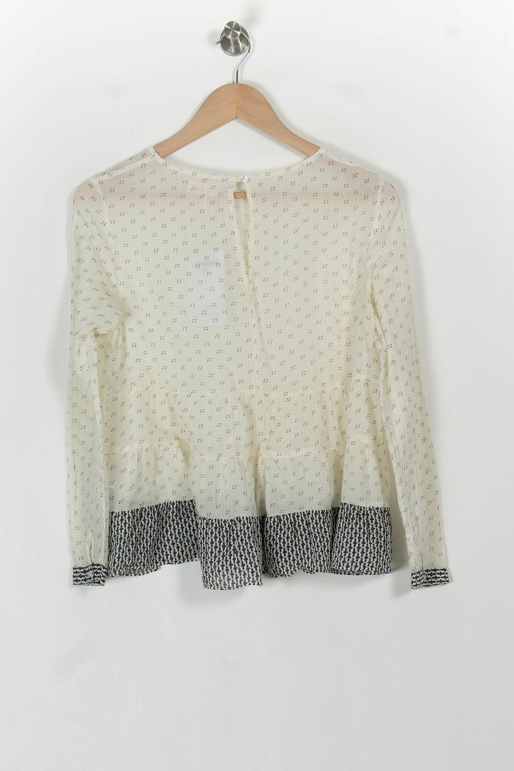Blouse Beige et Noire - Taille S/36 de la marque ba&sh | PARAD104453 - Vendu par Paradigme - Image 4