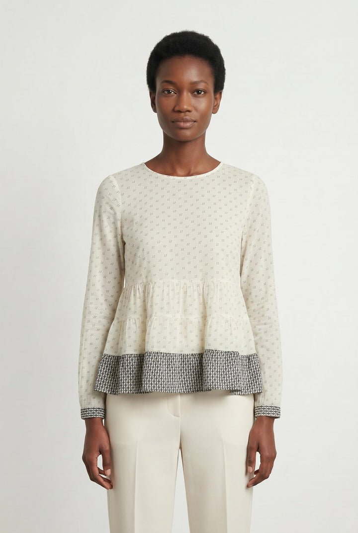 Blouse Beige et Noire - Taille S/36 de la marque ba&sh | PARAD104453 - Vendu par Paradigme - Image 1