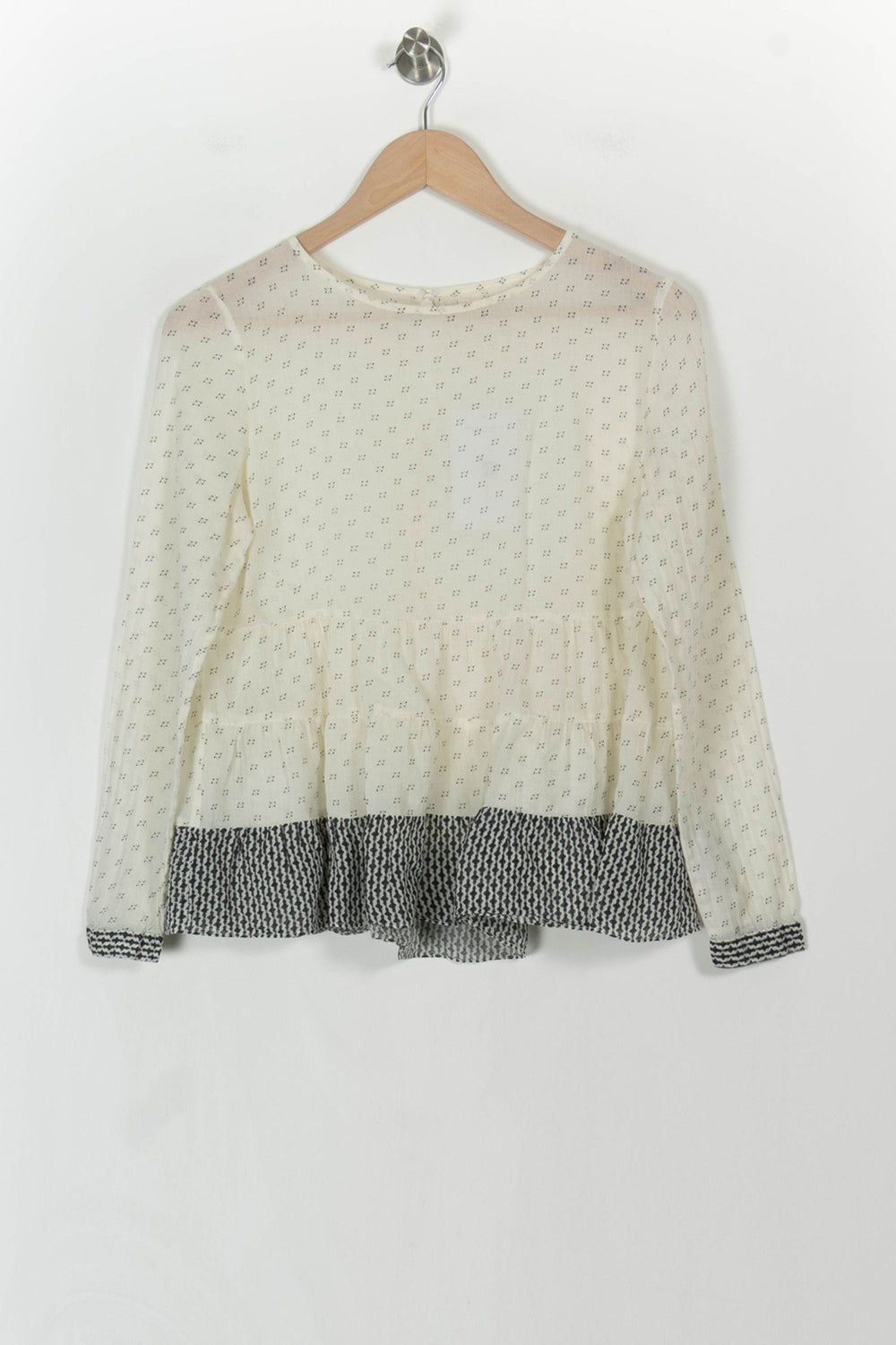Blouse Beige et Noire - Taille S/36 de la marque ba&sh | PARAD104453 - Vendu par Paradigme - Image 2