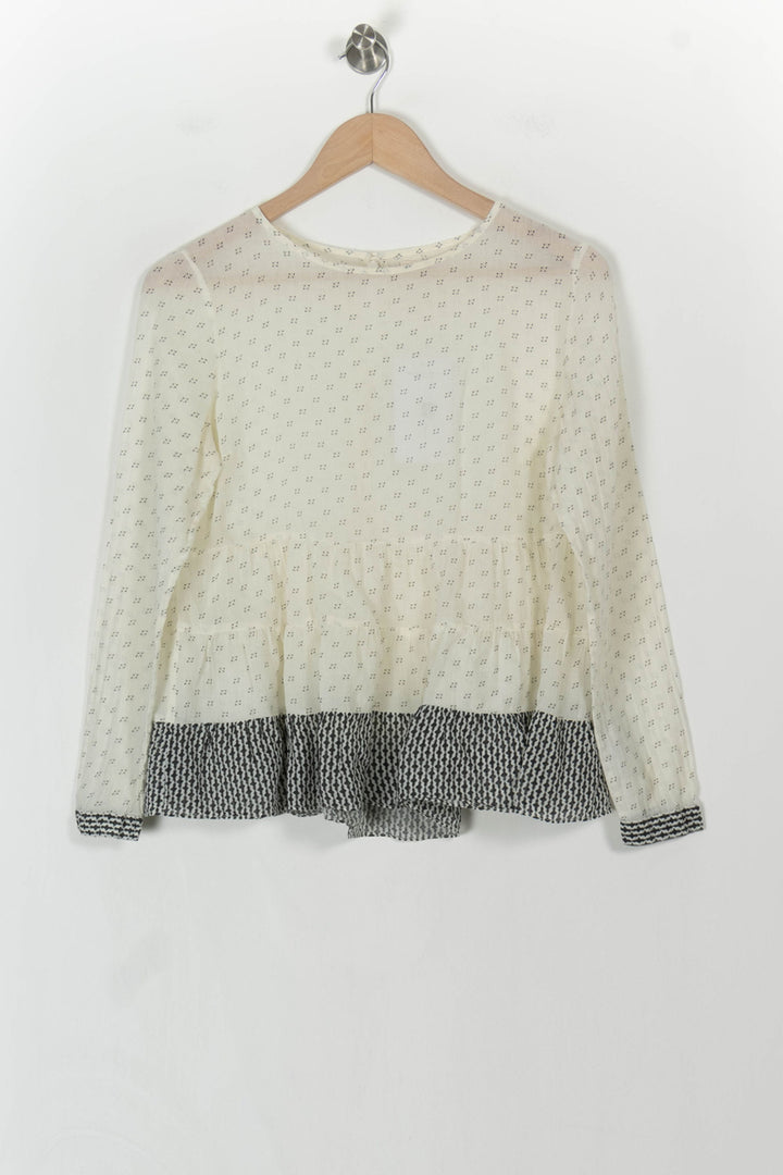 Blouse Beige et Noire - Taille S/36 de la marque ba&sh | PARAD104453 - Vendu par Paradigme - Image 2