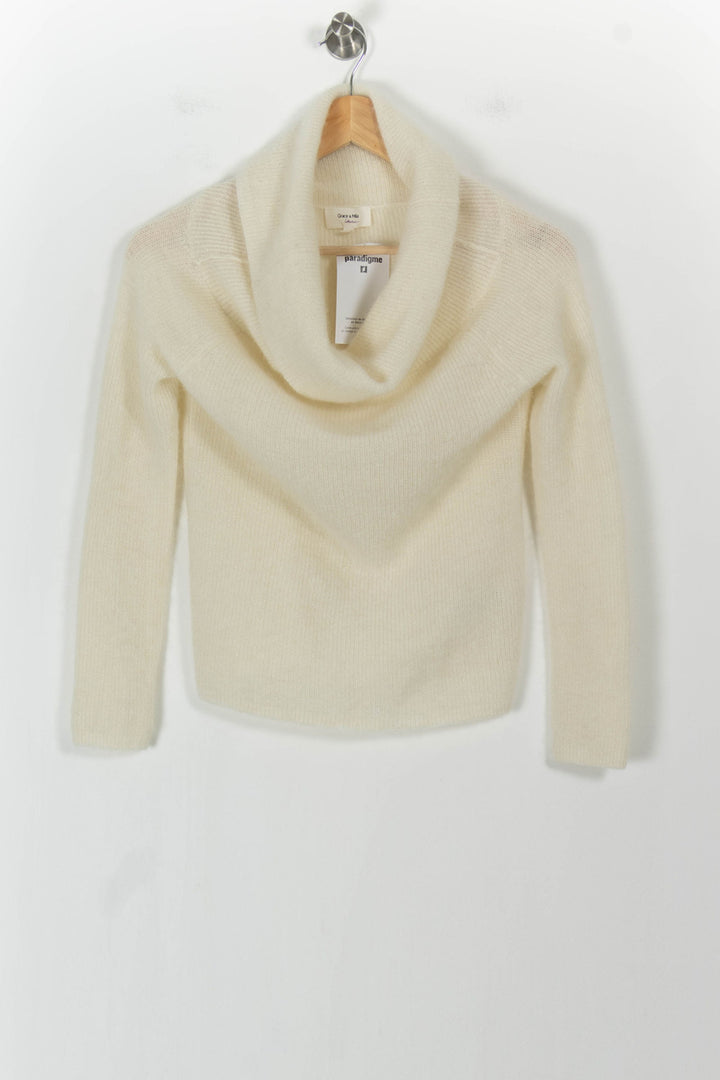 Pull Col Châle Beige - Taille S/36 de la marque Grace & Mila | PARAD104457 - Vendu par Paradigme - Image 2