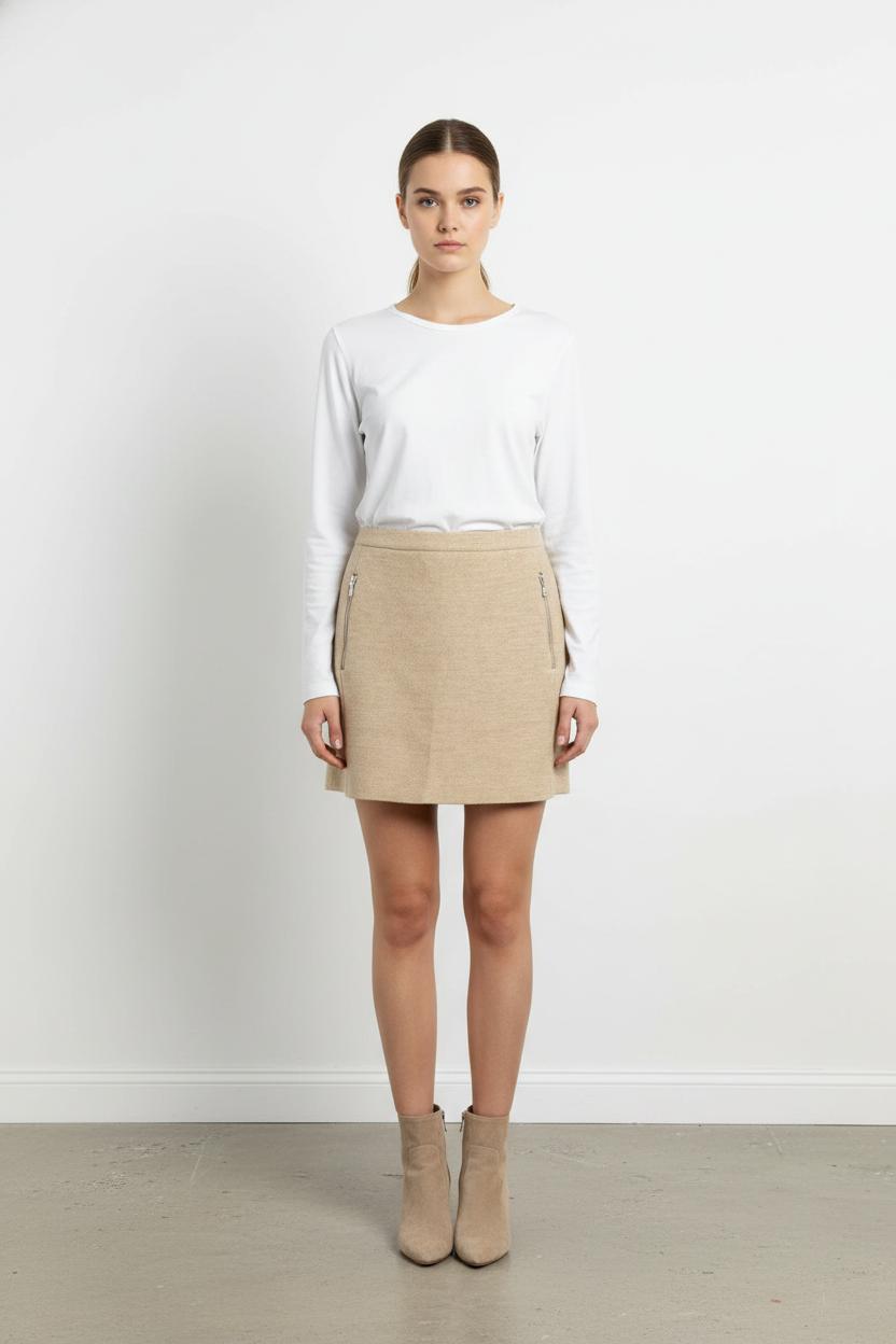 Jupe Courte Beige - Taille M/38 de la marque Sandro | PARAD104460 - Vendu par Paradigme - Image 1