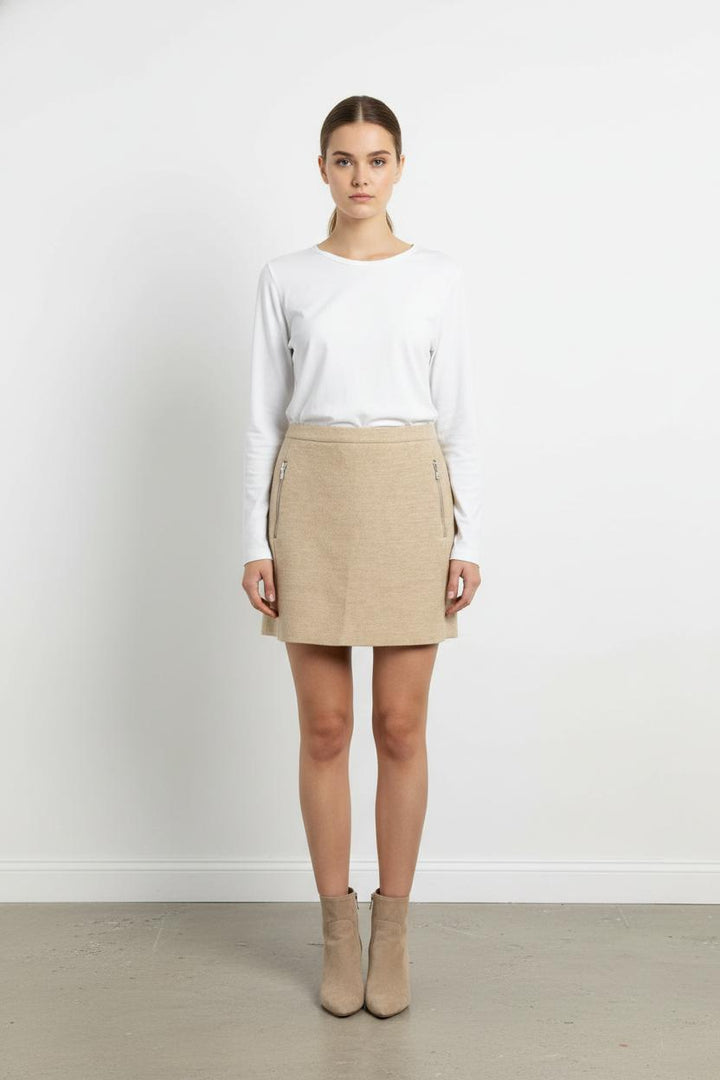 Jupe Courte Beige - Taille M/38 de la marque Sandro | PARAD104460 - Vendu par Paradigme - Image 1