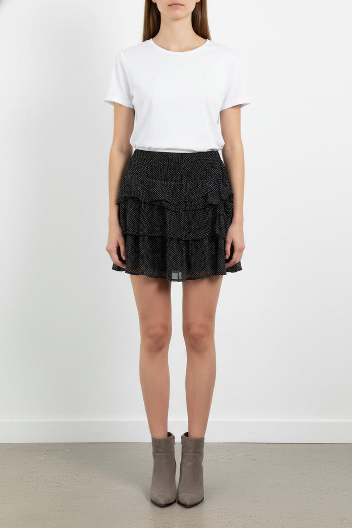 Jupe Volantée Noire à Pois Blancs - Taille S/36 de la marque Kookai | PARAD104468 - Vendu par Paradigme - Image 1