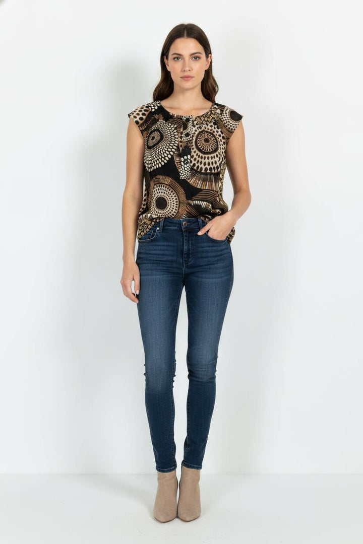 Blouse Beige et Noire - Taille M/38 de la marque Caroll | PARAD104498 - Vendu par Paradigme - Image 1