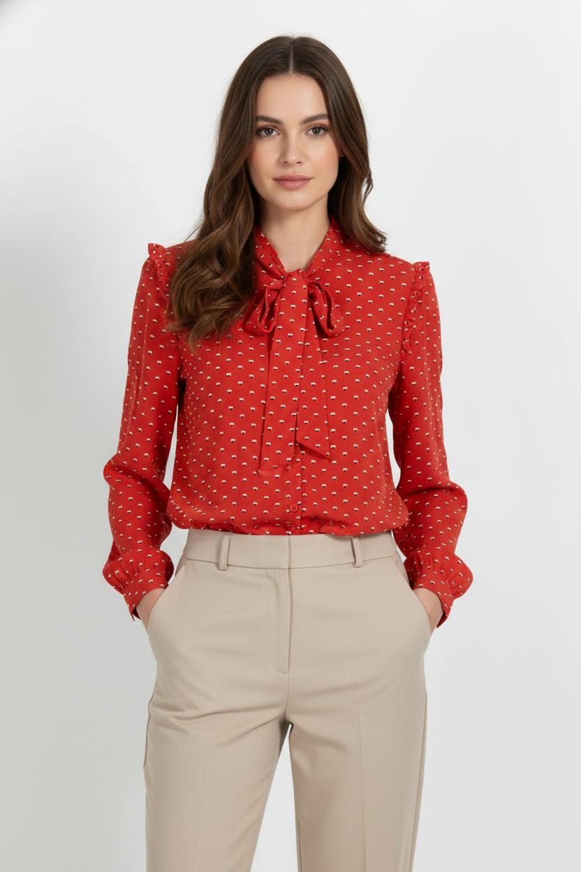 Blouse Rouge et Blanche - Taille XL/42 de la marque Kookai | PARAD104508 - Vendu par Paradigme - Image 1