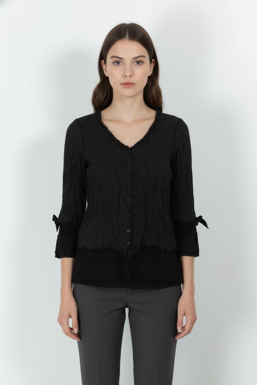 Cardigan Noir - Taille XL/42 de la marque One Step | PARAD104515 - Vendu par Paradigme - Image 1
