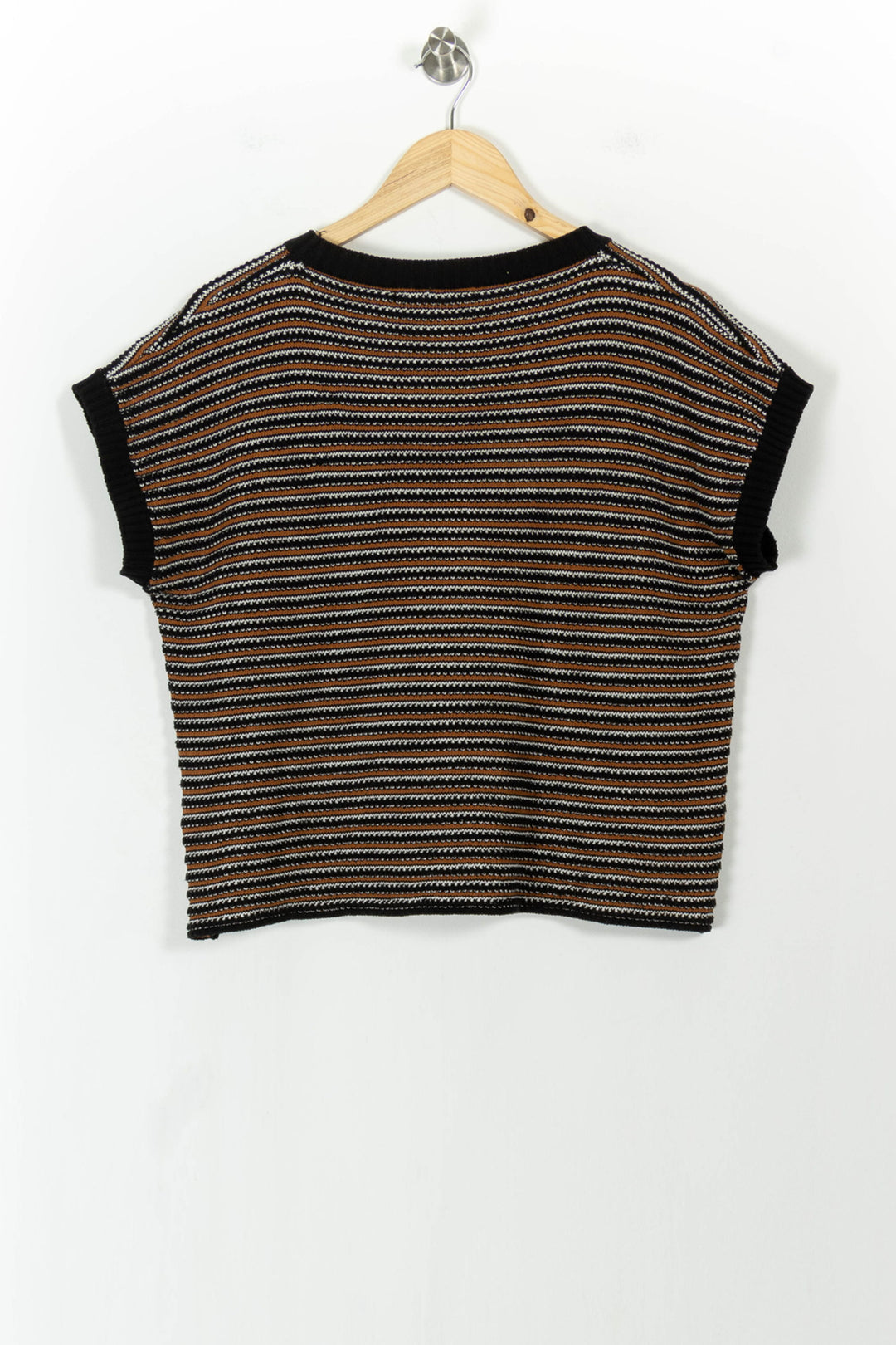Pull Rayé Noir et Marron - Taille L/40 de la marque La Fée Maraboutée | PARAD104530 - Vendu par Paradigme - Image 4