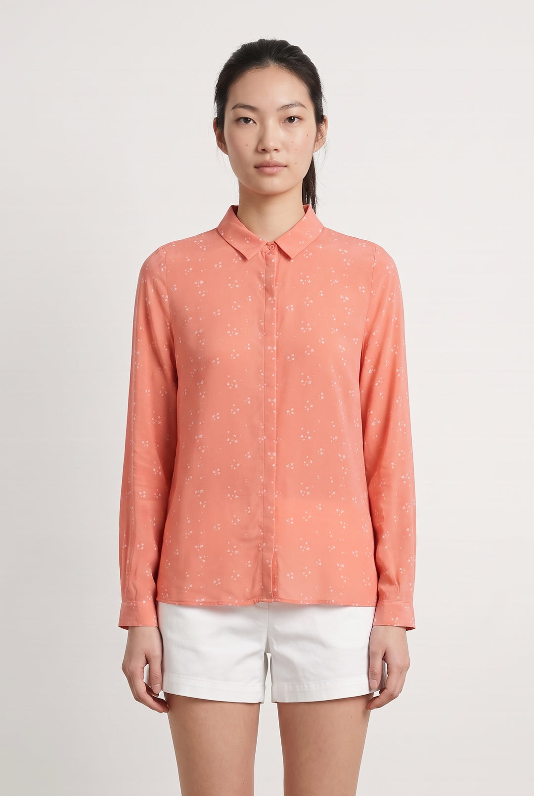 Chemise Rose à Motifs Blancs - Taille M/38 de la marque Sud express | PARAD104536 - Vendu par Paradigme - Image 1