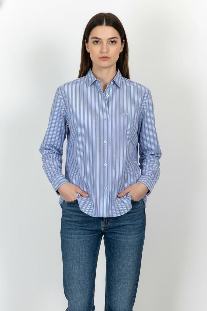 Chemise Rayée Bleue et Blanche - Taille M/38 de la marque Comptoir des Cotonniers | PARAD104538 - Vendu par Paradigme - Image 1