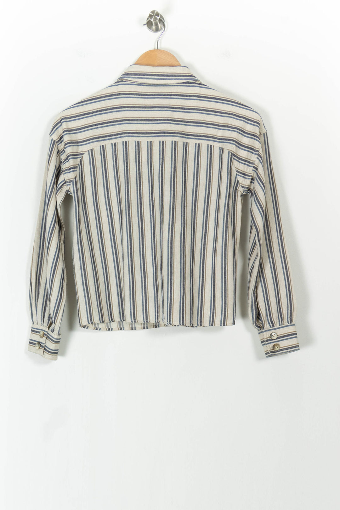 Chemise Rayée Beige et Bleu - Taille XS/34 de la marque Maison 123 | PARAD104539 - Vendu par Paradigme - Image 4