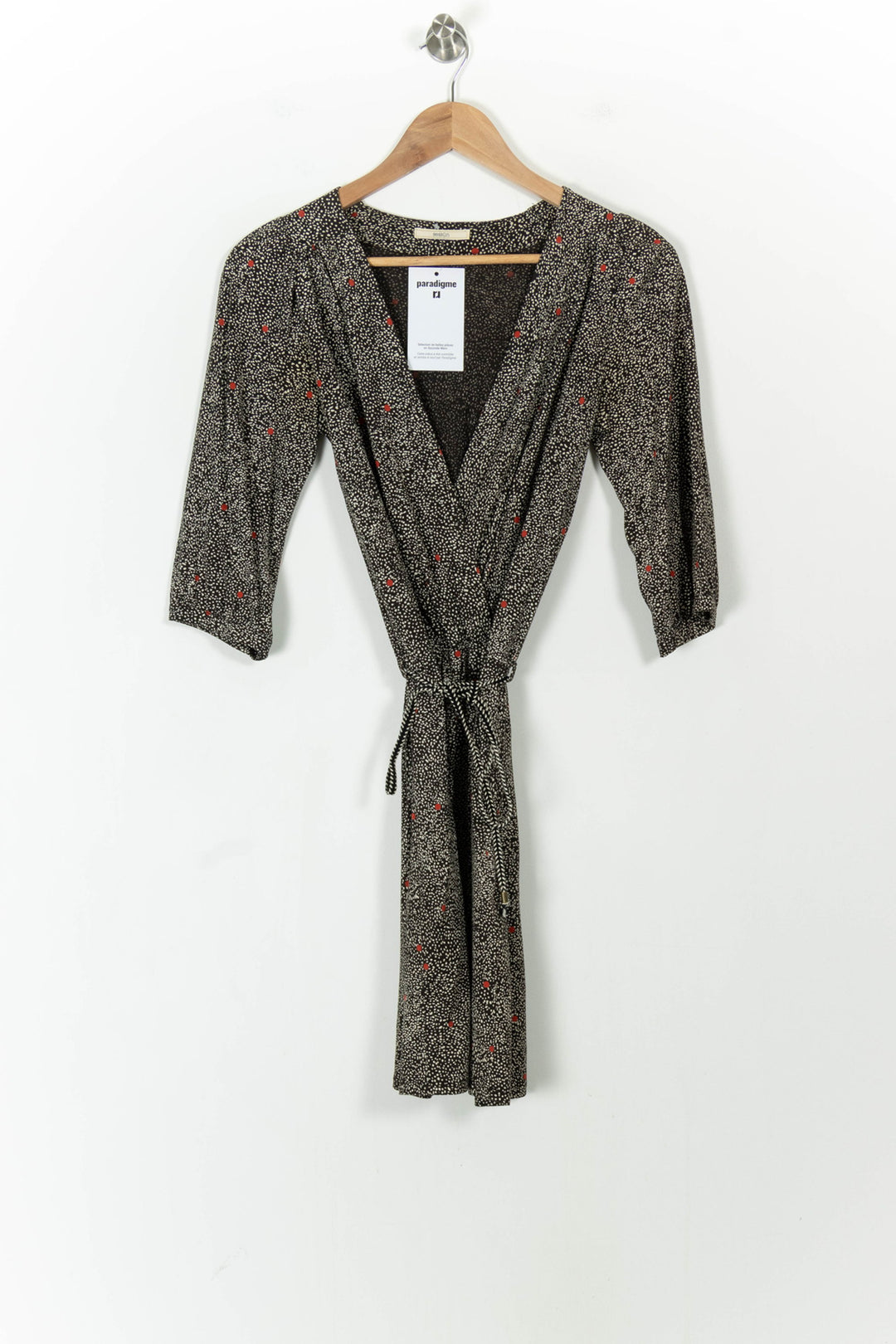 Robe Portefeuille Noire et Blanche - Taille XS/34 de la marque Sessùn | PARAD104543 - Vendu par Paradigme - Image 2