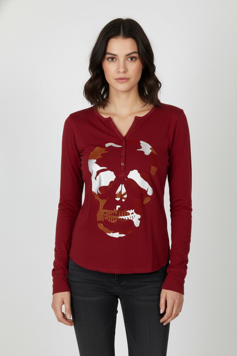 Tee-shirt manches longues bordeaux - Taille S/36 de la marque Zadig&Voltaire | PARAD104547 - Vendu par Paradigme - Image 1