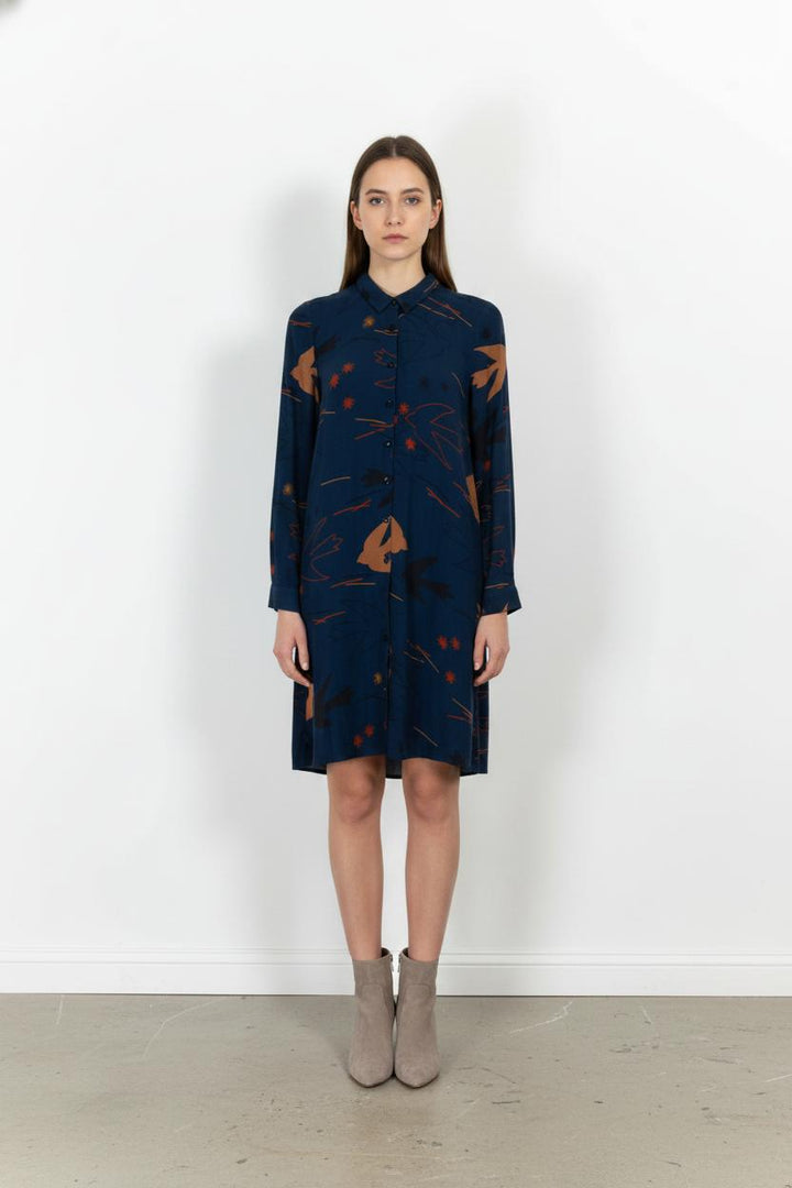 Robe Chemise Bleu et Marron - Taille XS/34 de la marque Des petits hauts | PARAD104549 - Vendu par Paradigme - Image 1