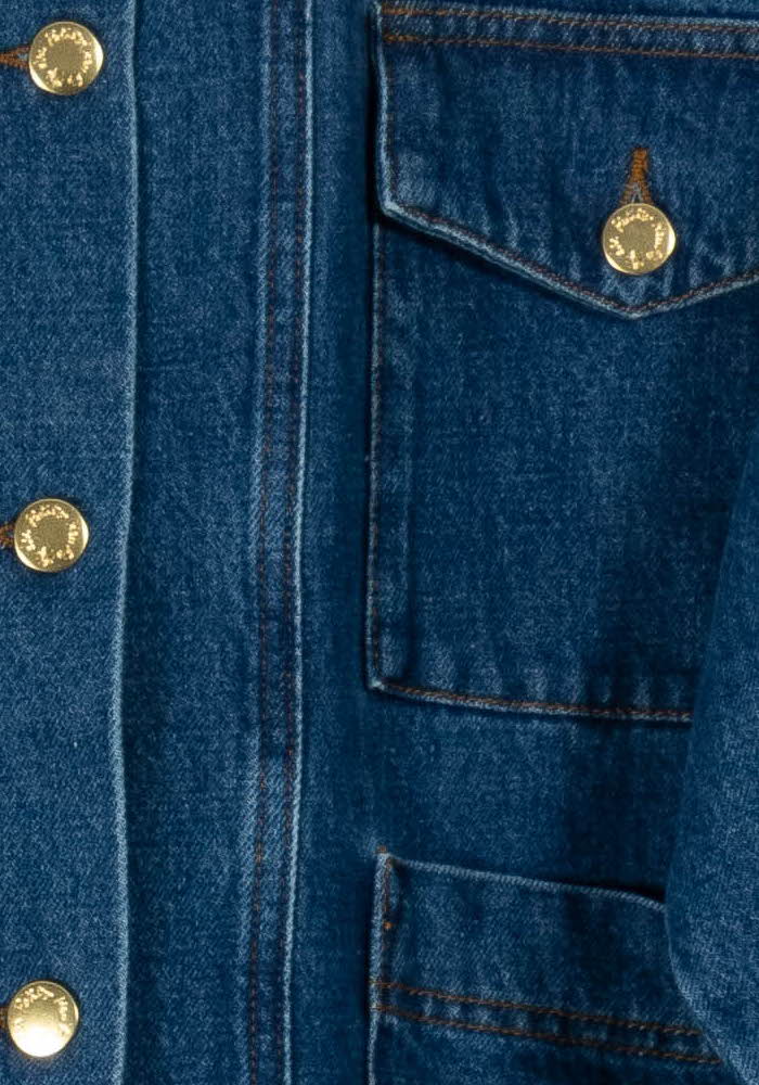 Veste en Jean Bleue - Taille XS/34 de la marque Des petits hauts | PARAD104566 - Vendu par Paradigme - Image 3