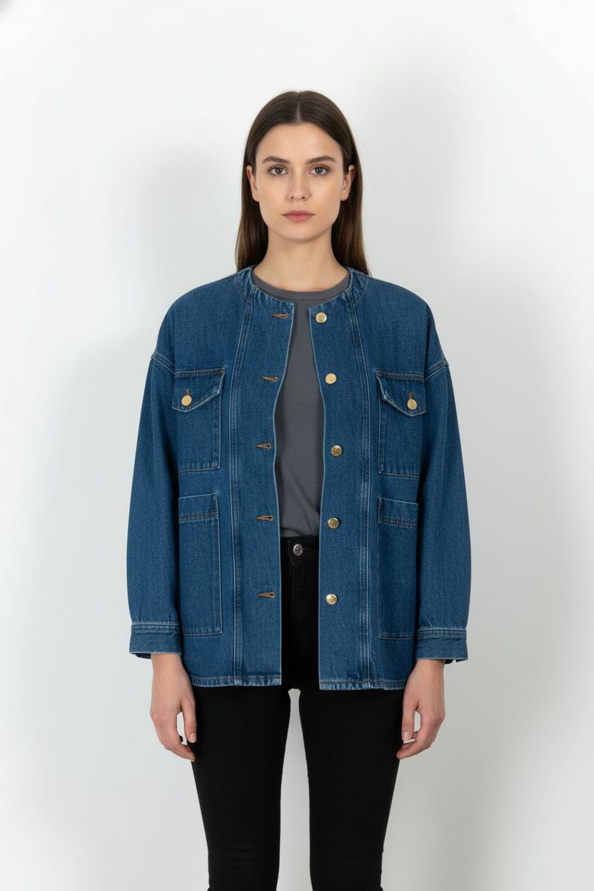 Veste en Jean Bleue - Taille XS/34 de la marque Des petits hauts | PARAD104566 - Vendu par Paradigme - Image 1