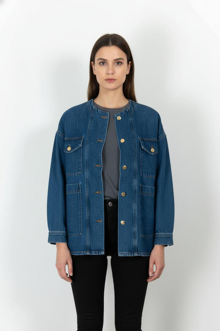 Veste en Jean Bleue - Taille XS/34 de la marque Des petits hauts | PARAD104566 - Vendu par Paradigme - Image 1