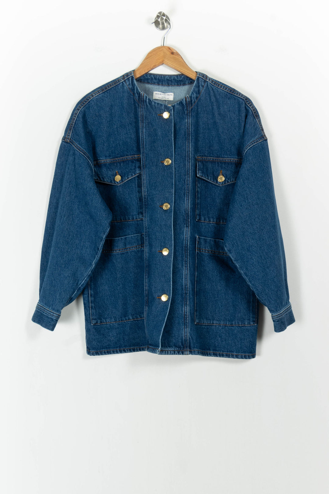 Veste en Jean Bleue - Taille XS/34 de la marque Des petits hauts | PARAD104566 - Vendu par Paradigme - Image 2