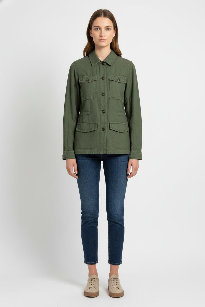 Veste Saharienne Verte - Taille S/36 de la marque Caroll | PARAD104568 - Vendu par Paradigme - Image 1