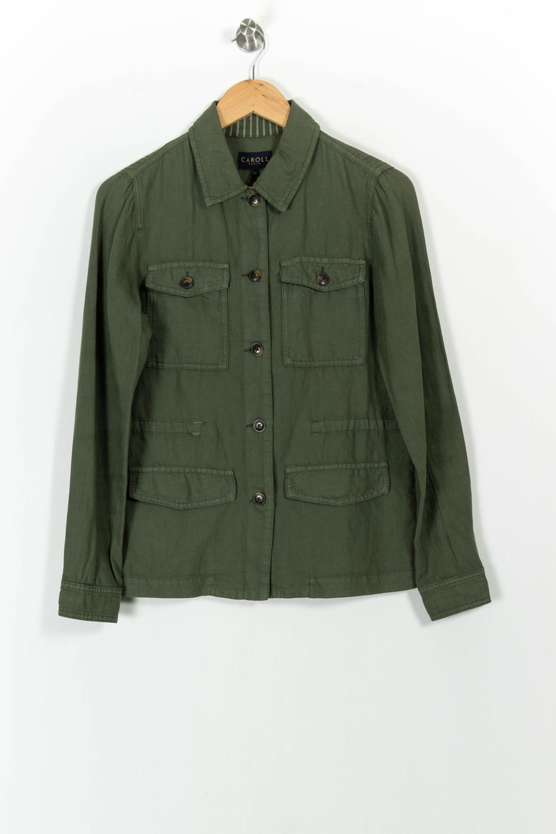Veste Saharienne Verte - Taille S/36 de la marque Caroll | PARAD104568 - Vendu par Paradigme - Image 2