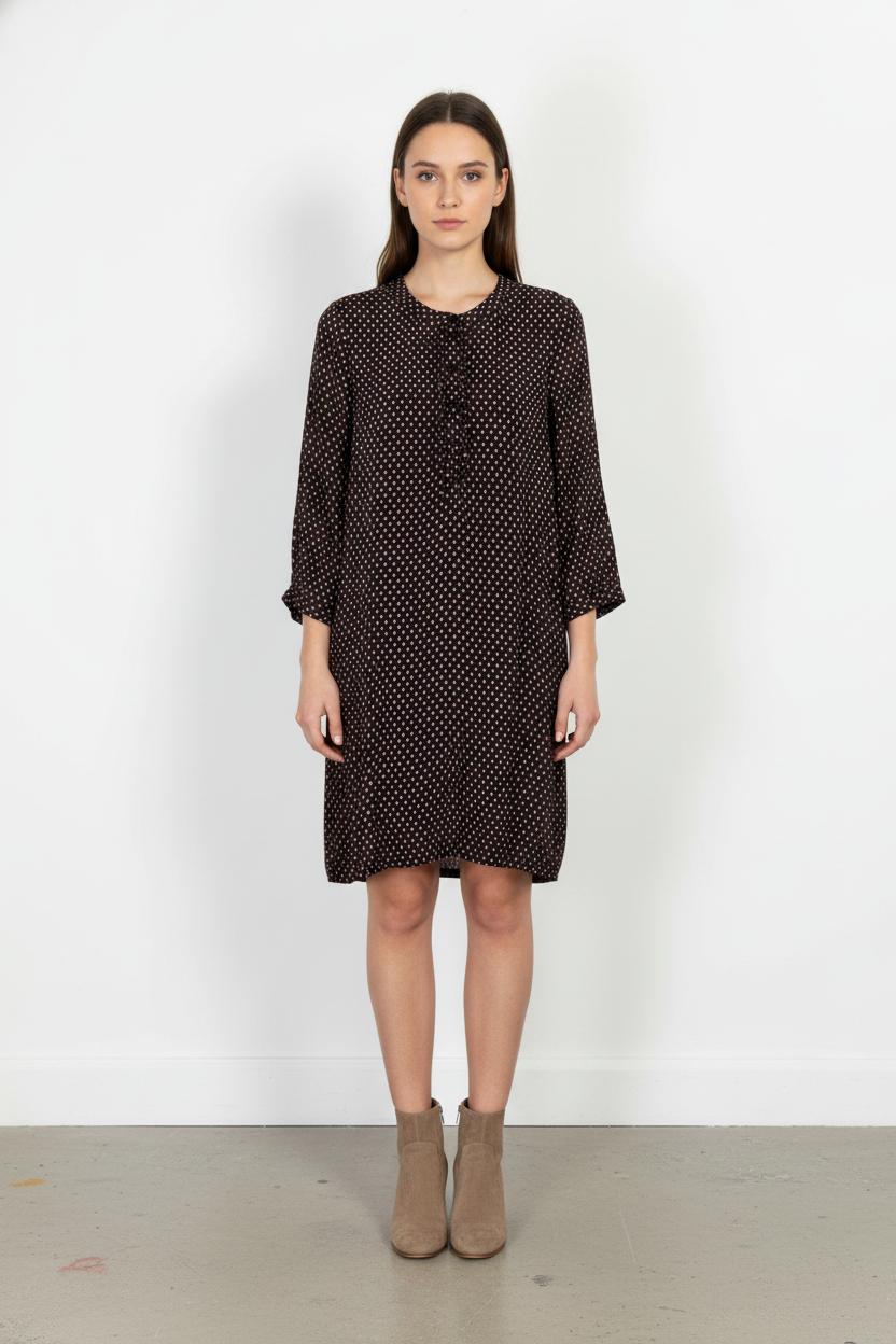 Robe Droite Noir et Beige - Taille L/40 de la marque I.Code | PARAD104572 - Vendu par Paradigme - Image 1