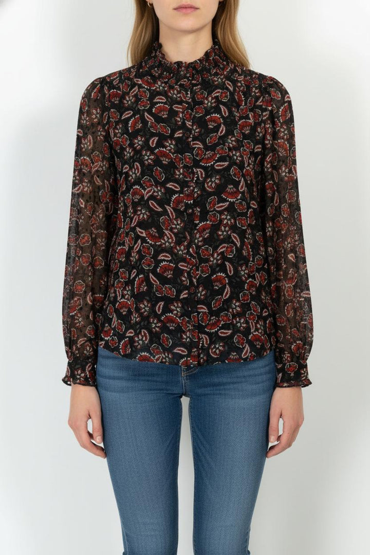 Blouse Noire et Rouge - Taille S/36 de la marque Maison 123 | PARAD104574 - Vendu par Paradigme - Image 1